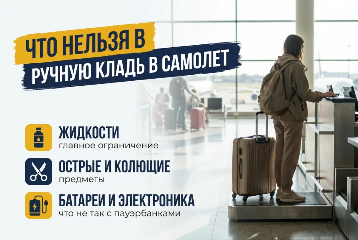 Что нельзя в ручную кладь в самолет: полный список ограничений