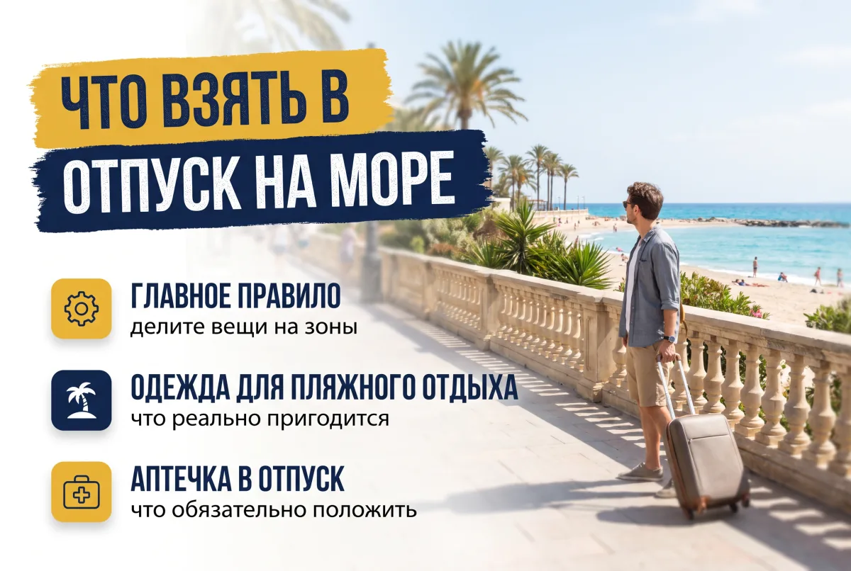 Что взять в отпуск на море: полный список вещей в чемодан