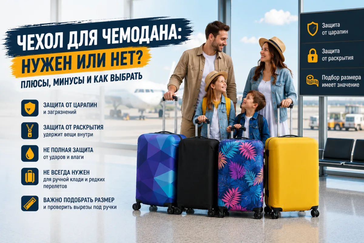 Нужен ли чехол для чемодана: плюсы, минусы и как выбрать